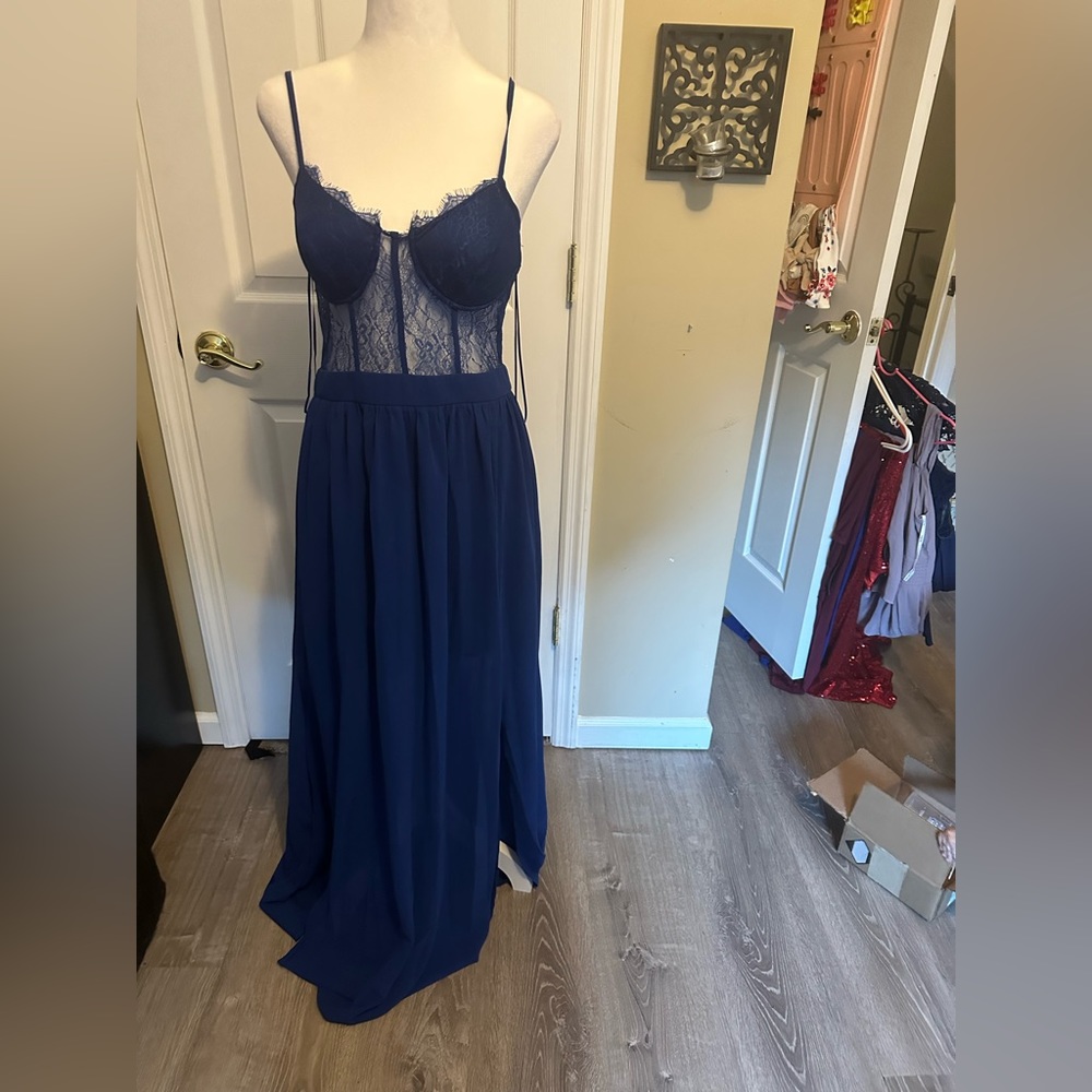 Fashion Nova blue lace dress size XL